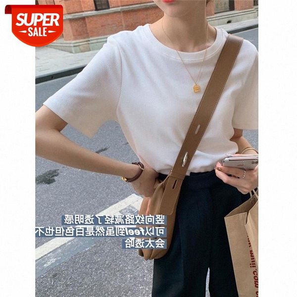 the year's bottoming vertical pattern bai with a short-sleeved solid color round neck and korean t-shirt female net celebrity #qw4n, White
the year's bottoming vertical pattern bai with a short-sleeved solid color round neck and korean t-shirt female net celebrity #qw4n, White