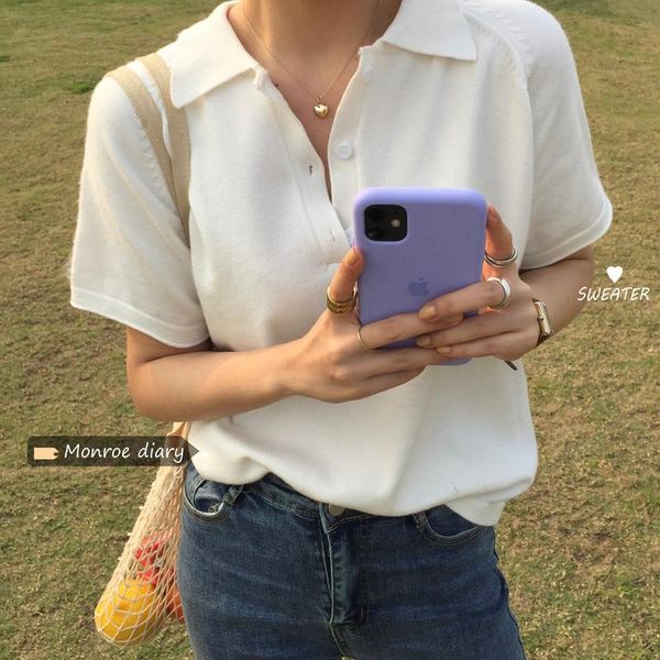 elegant knitted t-shirts women summer casual turn-down collar short sleeve solid color korean chic tshirts clothes for female women's t, White
elegant knitted t-shirts women summer casual turn-down collar short sleeve solid color korean chic tshirts clothes for female women's t, White