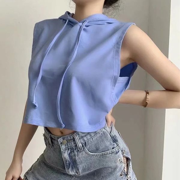 spring arrivals solid color sleeveless ribbons hooded vest drawstring hoodie mz418 210525, White
spring arrivals solid color sleeveless ribbons hooded vest drawstring hoodie mz418 210525, White