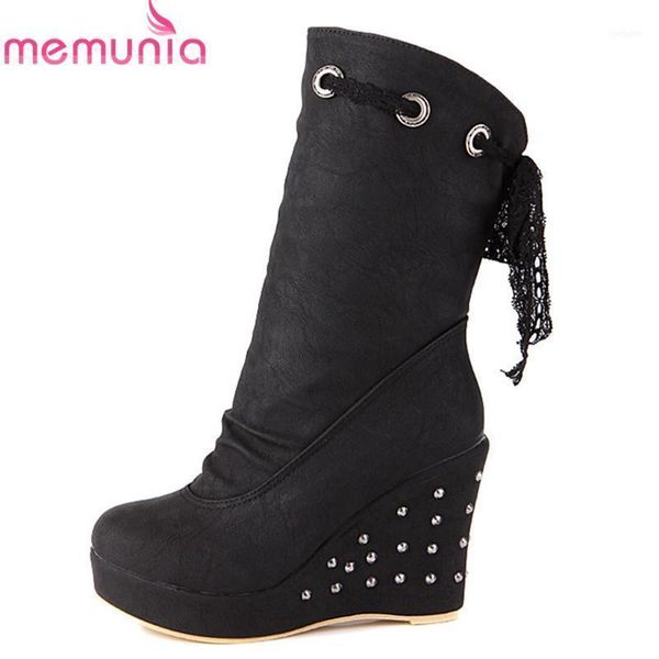 boots memunia 2021 arrival ankle women round toe rivet lace up autumn winter wedges platform woman party prom shoes11, Black
boots memunia 2021 arrival ankle women round toe rivet lace up autumn winter wedges platform woman party prom shoes11, Black
