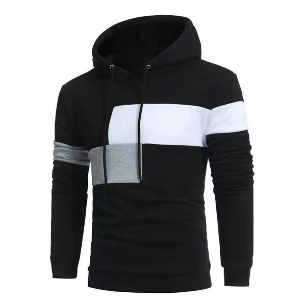 men's hoodies & sweatshirts 2021 splicing tricolor hoodie autumn and winter fashion casual pullover with wool collar, Black
men's hoodies & sweatshirts 2021 splicing tricolor hoodie autumn and winter fashion casual pullover with wool collar, Black