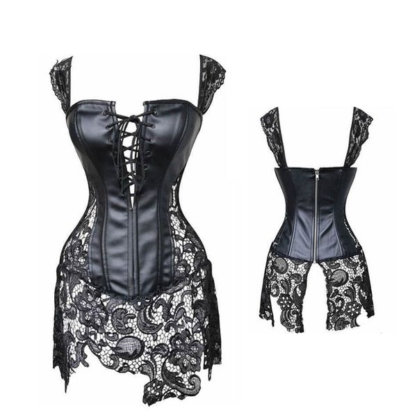faux leather straps corset zipper back black burlesque bustiers lace showgirl dance skirt plus size s-6xl, Black;white
faux leather straps corset zipper back black burlesque bustiers lace showgirl dance skirt plus size s-6xl, Black;white
