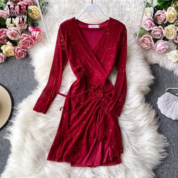 casual dresses yornmona fashion bling red black party dress women 2021 v neck long sleeve mini ruched elegant short ruffled, Black;gray
casual dresses yornmona fashion bling red black party dress women 2021 v neck long sleeve mini ruched elegant short ruffled, Black;gray