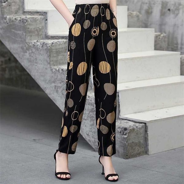 summer women harem pants casual high waist pencil printed elastic middle aged trousers 211115, Black;white
summer women harem pants casual high waist pencil printed elastic middle aged trousers 211115, Black;white