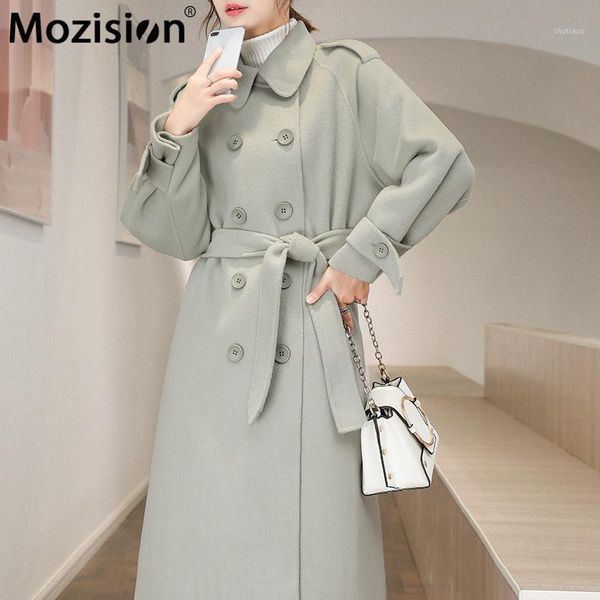 women's wool & blends mozision 2021 woolen coat lapel double breasted cashmere overcoat ladies casual loose warm straight lady, Black
women's wool & blends mozision 2021 woolen coat lapel double breasted cashmere overcoat ladies casual loose warm straight lady, Black