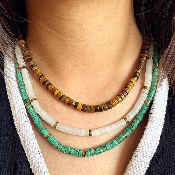 pendant necklaces natural stone beads necklace for women vintage flat tiger eye men string choker collars adjustable punk, Silver
pendant necklaces natural stone beads necklace for women vintage flat tiger eye men string choker collars adjustable punk, Silver