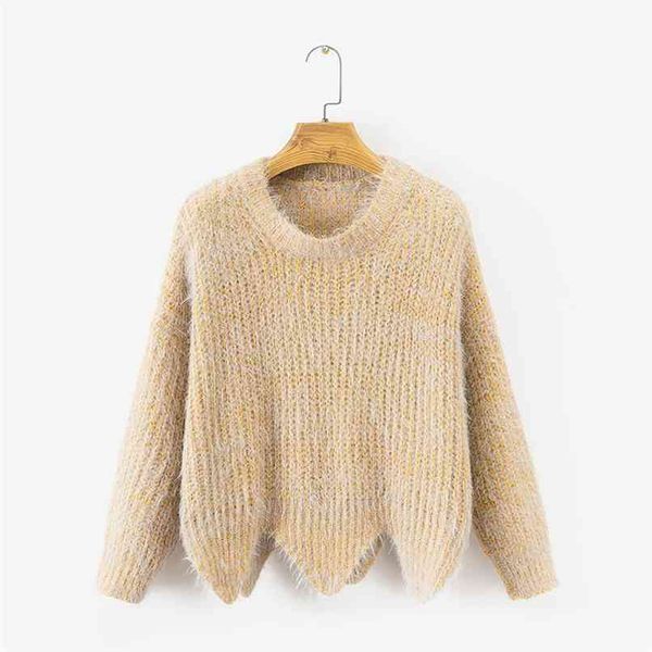 women sweater casual solid color wavy hem loose 210430, Black
women sweater casual solid color wavy hem loose 210430, Black