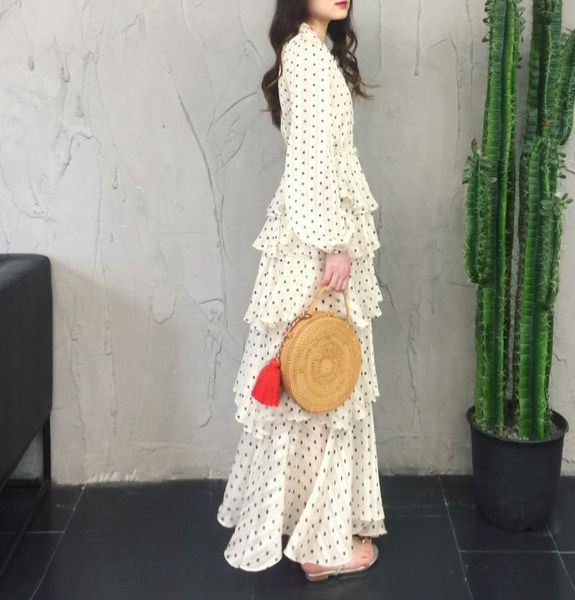 casual dresses women polka dot printe dress cascading ruffle lantern sleeve long beach elegant party maxi vestido, Black;gray
casual dresses women polka dot printe dress cascading ruffle lantern sleeve long beach elegant party maxi vestido, Black;gray