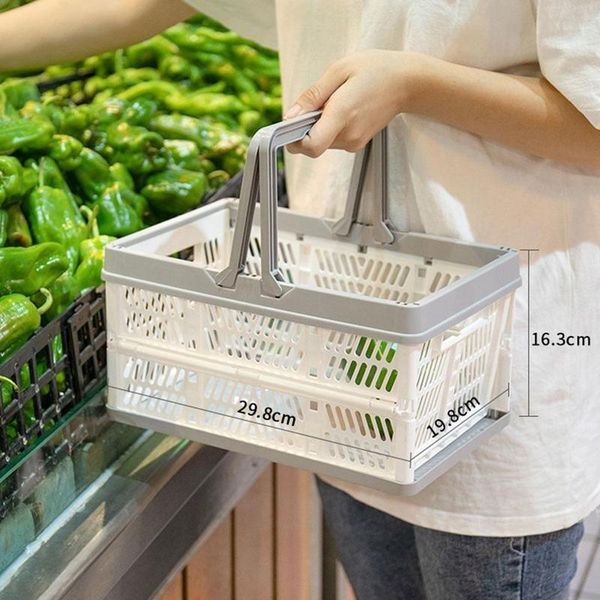 1pc portable folding storage crate bin basket collapsible shopping foldable box handles plastic tote bag baskets
1pc portable folding storage crate bin basket collapsible shopping foldable box handles plastic tote bag baskets