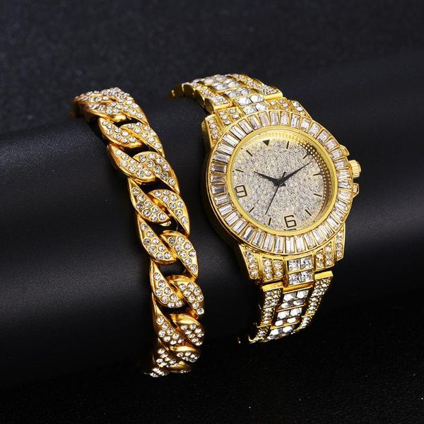 wristwatches simple iced out watch + bracelet for women bling miami cuban chain luxury gold jewelry set gifts relojes para mujer, Slivery;brown
wristwatches simple iced out watch + bracelet for women bling miami cuban chain luxury gold jewelry set gifts relojes para mujer, Slivery;brown