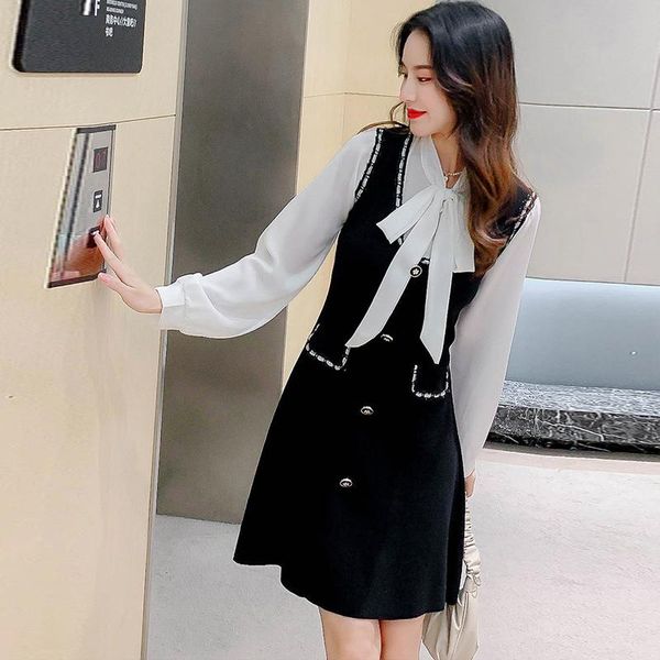 casual dresses autumn chiffon stitching thin knit dress ladies a line long sleeve lace up bottoming fashion 2021 women clothing, Black;gray
casual dresses autumn chiffon stitching thin knit dress ladies a line long sleeve lace up bottoming fashion 2021 women clothing, Black;gray
