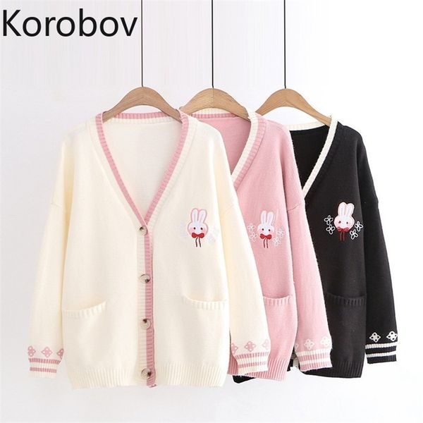 korobov autumn winter long sleeve women sweaters sweet v neck jumper femme kawaii knitted sueter mujer outwear 210917, White;black
korobov autumn winter long sleeve women sweaters sweet v neck jumper femme kawaii knitted sueter mujer outwear 210917, White;black