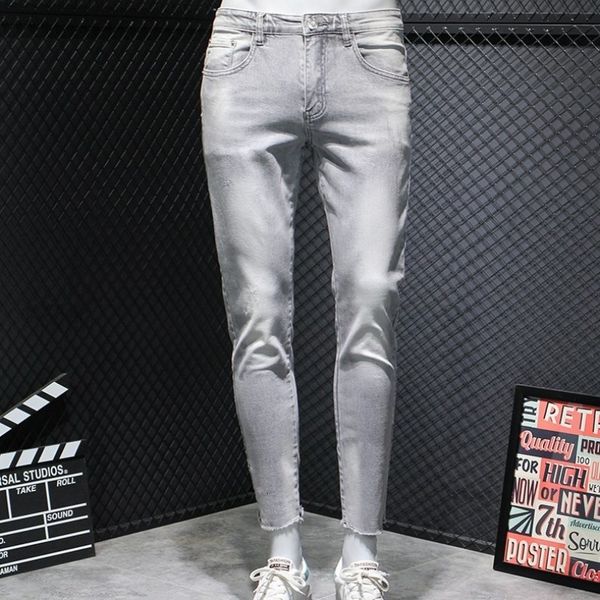 men's jeans vintage gray-white brem breech men's elastic ankle length denies ruffled pants summer casual vk5o, Blue
men's jeans vintage gray-white brem breech men's elastic ankle length denies ruffled pants summer casual vk5o, Blue