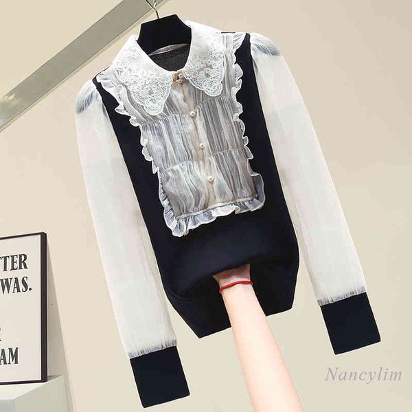 blouses lace chiffon long sleeve patch knit shirt for women spring elegant lady blouse blusas nancylim, White
blouses lace chiffon long sleeve patch knit shirt for women spring elegant lady blouse blusas nancylim, White