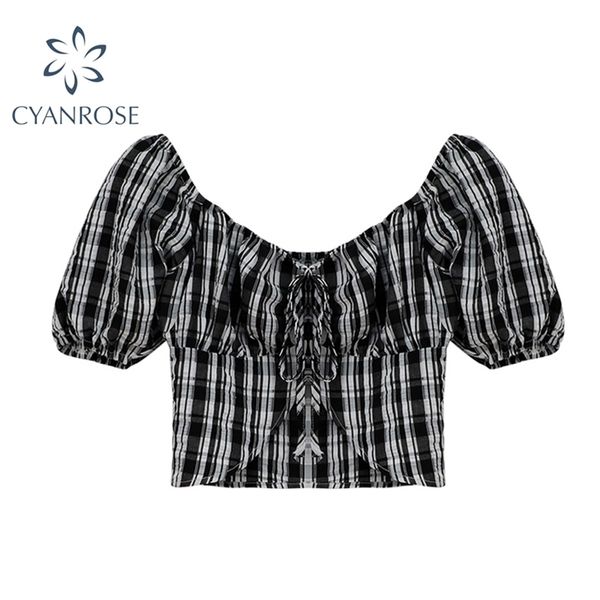 summer women blouse selling vintage korean plaid puff-sleeve design shirt all-match stylish streetwear ladies crop 210515, White
summer women blouse selling vintage korean plaid puff-sleeve design shirt all-match stylish streetwear ladies crop 210515, White