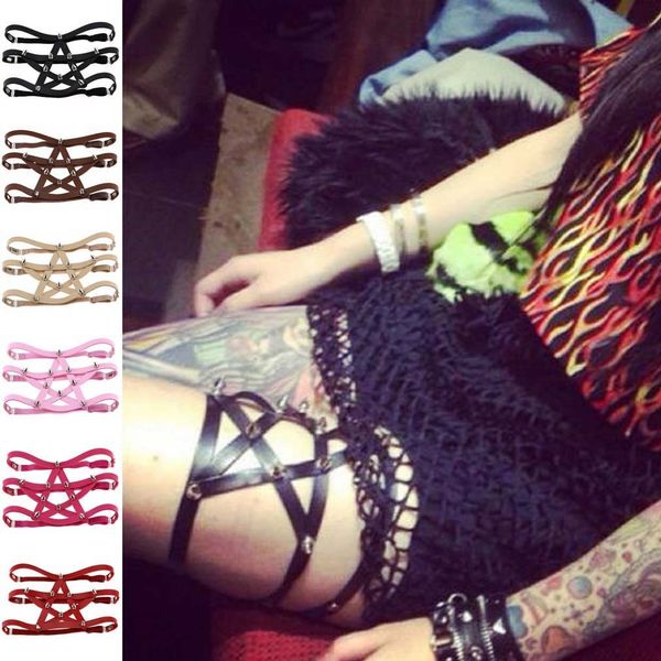 punk street stage nightclub cosplay animation five star leather leg ring garter, Red;blue
punk street stage nightclub cosplay animation five star leather leg ring garter, Red;blue