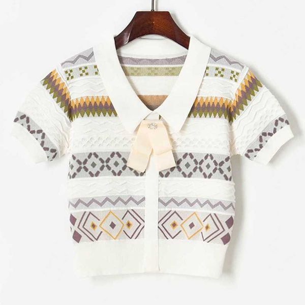 sweet geometric wave bow turn down collar blouses for women fashion elegant office lady knit tshirts tees hit color woman 210525, White;black
sweet geometric wave bow turn down collar blouses for women fashion elegant office lady knit tshirts tees hit color woman 210525, White;black