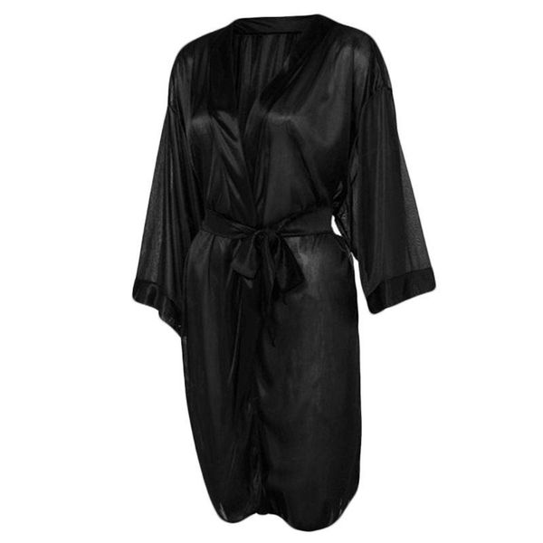 women's sleepwear women translucent set faux silk half sleeve short kimono bath robe solid color nightgown with g-string satin, Black;red
women's sleepwear women translucent set faux silk half sleeve short kimono bath robe solid color nightgown with g-string satin, Black;red