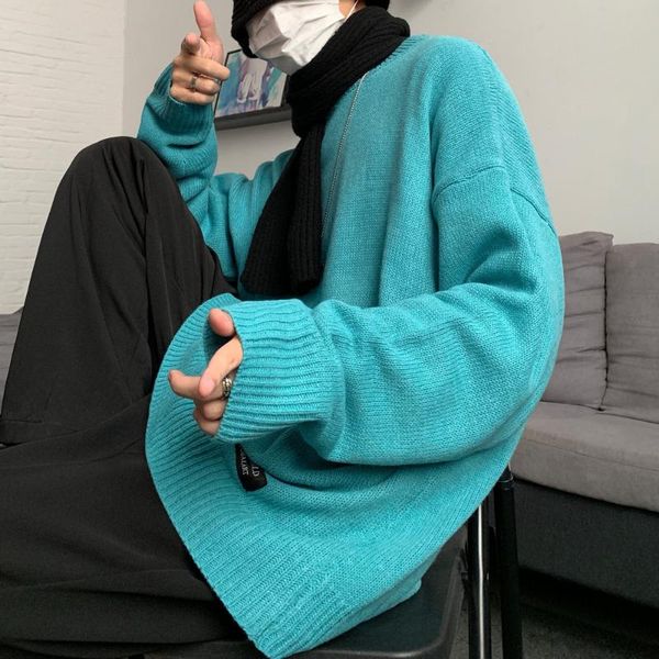 men's sweaters harajuku ins pure color languid lazy male hong kong wind loose sweater round collar bottom warm knitwear, White;black
men's sweaters harajuku ins pure color languid lazy male hong kong wind loose sweater round collar bottom warm knitwear, White;black