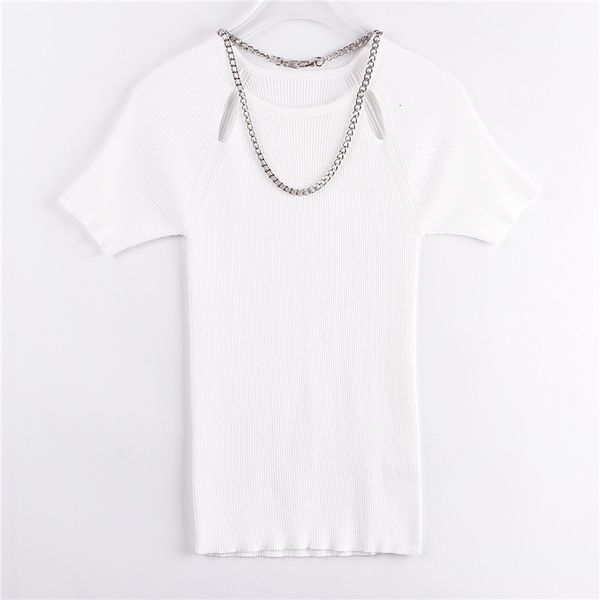 t shirt black patchwork chain shirt for women o neck short sleeve hollow out slim t shirts female fashion summer tide, White
t shirt black patchwork chain shirt for women o neck short sleeve hollow out slim t shirts female fashion summer tide, White