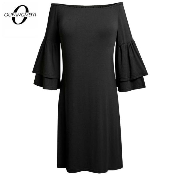 casual dresses women summer pure color slash neck flare sleeve loose straight flowy mini dress 1ea165, Black;gray
casual dresses women summer pure color slash neck flare sleeve loose straight flowy mini dress 1ea165, Black;gray