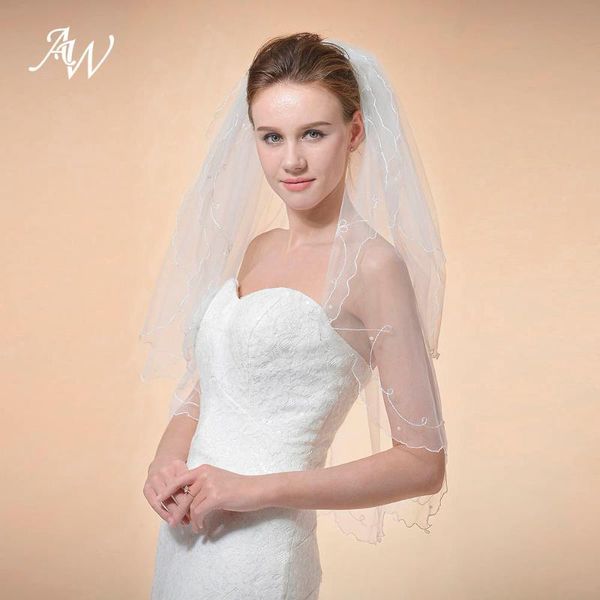 bridal veils aw 2 tiers wedding veil with comb pencil scallop edge elbow length pearl accessories, Black
bridal veils aw 2 tiers wedding veil with comb pencil scallop edge elbow length pearl accessories, Black