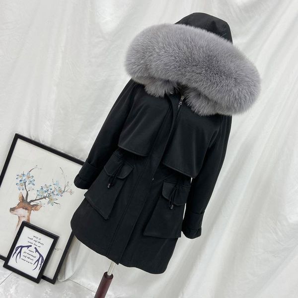 women's fur & faux 2021 thick snow coat oversized collar with rex liner real winter warm jacket detachable parka, Black
women's fur & faux 2021 thick snow coat oversized collar with rex liner real winter warm jacket detachable parka, Black