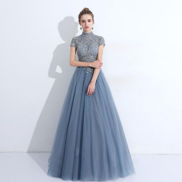 party dresses evening short sleeves appliques blue formal gown long dress vestido de festa, White;black
party dresses evening short sleeves appliques blue formal gown long dress vestido de festa, White;black