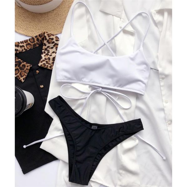 women's swimwear cross back brazilian bikini female swimsuit women two-pieces set bather bathing suit swim lady k3000, White;black
women's swimwear cross back brazilian bikini female swimsuit women two-pieces set bather bathing suit swim lady k3000, White;black