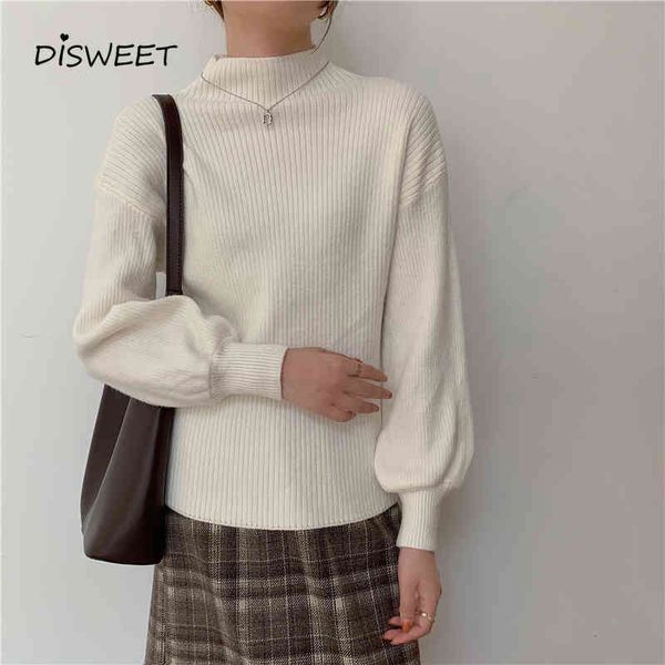 knits turtleneck solid woman korea loose long knitted women's simple lantern sleeve slim warm sweater women, White
knits turtleneck solid woman korea loose long knitted women's simple lantern sleeve slim warm sweater women, White