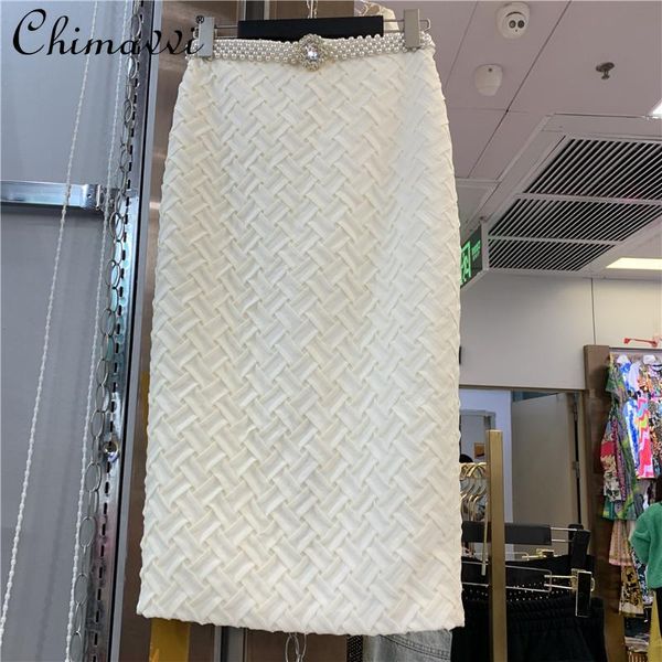 skirts spring simple woven pearl belt white skirt women mid-length high waist for female all-match hip package, Black
skirts spring simple woven pearl belt white skirt women mid-length high waist for female all-match hip package, Black