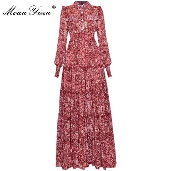 women's turn-down collar elastic waist bohemia serpentine print maxi party dress fashion designer spring long 210524, Black;gray
women's turn-down collar elastic waist bohemia serpentine print maxi party dress fashion designer spring long 210524, Black;gray