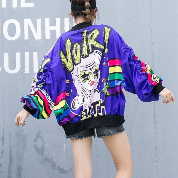 women's jackets europe station 2021 street hipster cartoon print fat mm loose long sleeve coat fashionable woman jacket, Black;brown
women's jackets europe station 2021 street hipster cartoon print fat mm loose long sleeve coat fashionable woman jacket, Black;brown