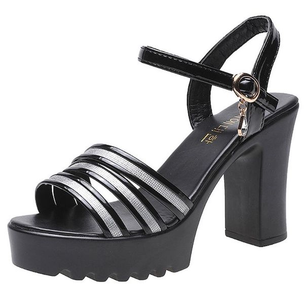 high heels sandals women fashion sequined buckle strap fish mouth platform party shoes for footwear, Black
high heels sandals women fashion sequined buckle strap fish mouth platform party shoes for footwear, Black