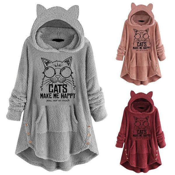 women's hoodies & sweatshirts long sleeve cat ear pullover hoodie fleece cute printed with button pockets sweatshirt casual loose plus, Black
women's hoodies & sweatshirts long sleeve cat ear pullover hoodie fleece cute printed with button pockets sweatshirt casual loose plus, Black
