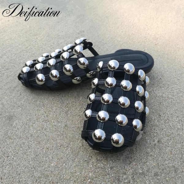 slippers deification black / nude caged rivets studded runway women slides sandals cut out summer beach shoes flats plus size 44
slippers deification black / nude caged rivets studded runway women slides sandals cut out summer beach shoes flats plus size 44
