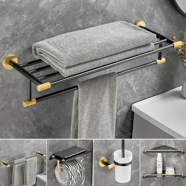 luxury nordic wall mount bathroom towel rack toilet brush holder solid brass black gold hardware pendant cn(origin) bath accessory set 
luxury nordic wall mount bathroom towel rack toilet brush holder solid brass black gold hardware pendant cn(origin) bath accessory set