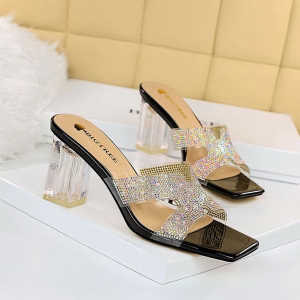slippers bigtree women pvc crystal square heel transparent clear high heels summer sandals pumps 7cm size 34-40, Black
slippers bigtree women pvc crystal square heel transparent clear high heels summer sandals pumps 7cm size 34-40, Black
