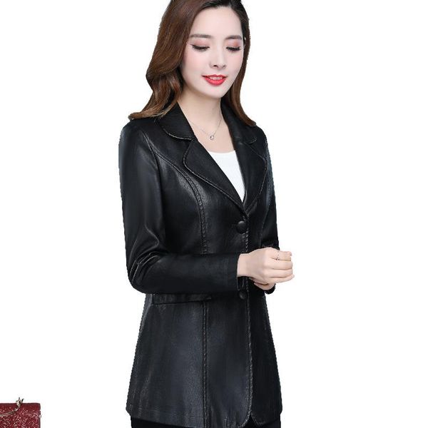 women's leather & faux spring pu women slim fashion korean jacket female lapel elegant jackets, Black
women's leather & faux spring pu women slim fashion korean jacket female lapel elegant jackets, Black