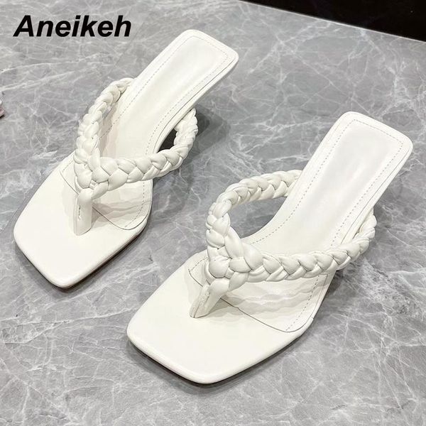 aneikeh 2021 pu slippers women's summer shoes thong thin heel fashion slides ladies shallow solid casual flip flops elegant, Black
aneikeh 2021 pu slippers women's summer shoes thong thin heel fashion slides ladies shallow solid casual flip flops elegant, Black