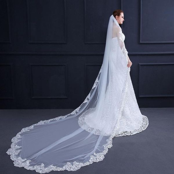 bridal veils high grade one layer 3 meters bling lace edge luxury long wedding with comb quality ivory veil 2021, Black
bridal veils high grade one layer 3 meters bling lace edge luxury long wedding with comb quality ivory veil 2021, Black