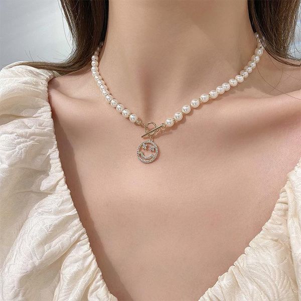 pendant necklaces lovoacc vintage full rhinestone smile necklace for women imitation pearls chain toggle clasp circle chokers, Silver
pendant necklaces lovoacc vintage full rhinestone smile necklace for women imitation pearls chain toggle clasp circle chokers, Silver