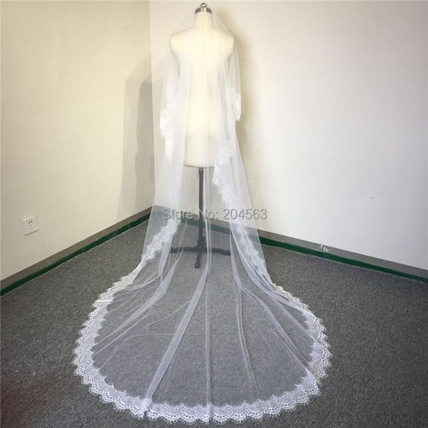 bridal veils one-layer white or ivory long lace wedding tulle veil for bride without comb, Black
bridal veils one-layer white or ivory long lace wedding tulle veil for bride without comb, Black