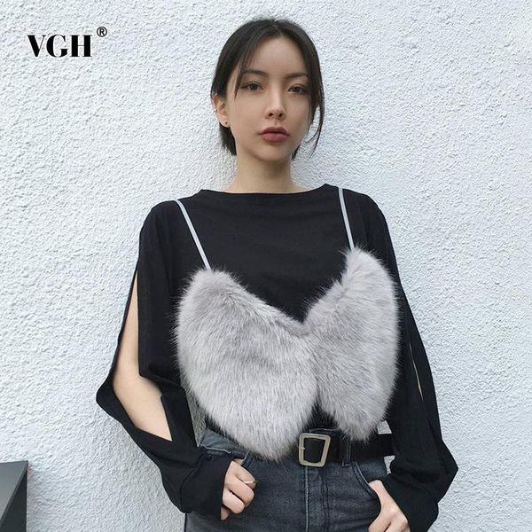 women's vests vgh casual fur tassel vest v neck sling short waistcoat for female 2021 autumn winner fashion clothing, Black;white
women's vests vgh casual fur tassel vest v neck sling short waistcoat for female 2021 autumn winner fashion clothing, Black;white