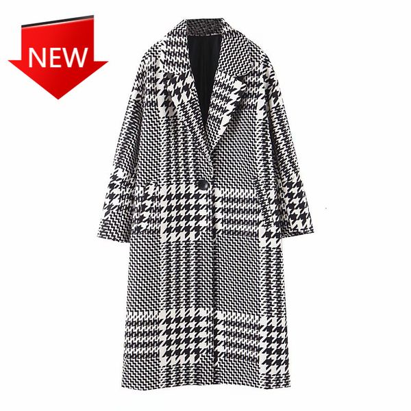 jackets female plaid wool winter coat from the houndstooth jacket outwear, Black;brown
jackets female plaid wool winter coat from the houndstooth jacket outwear, Black;brown