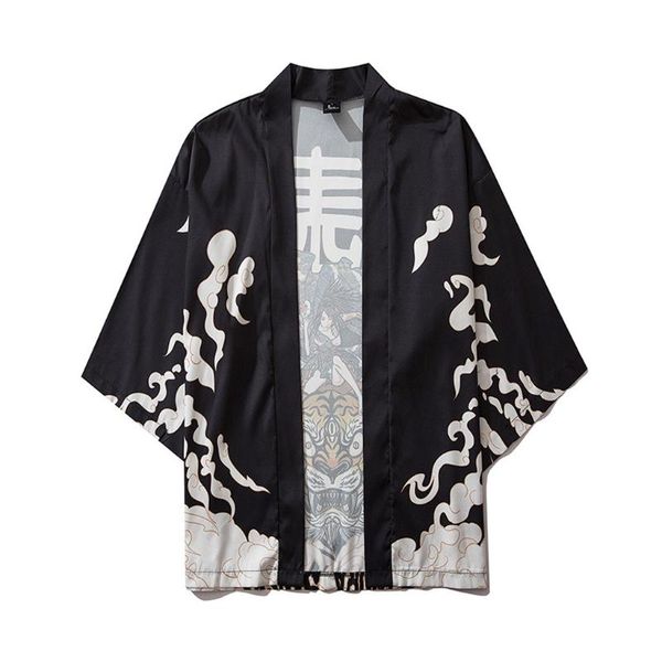 men's casual shirts wave printed black kimono cardigan traditional japan clothing for women men plus sized cloak jacke camisa, White;black
men's casual shirts wave printed black kimono cardigan traditional japan clothing for women men plus sized cloak jacke camisa, White;black