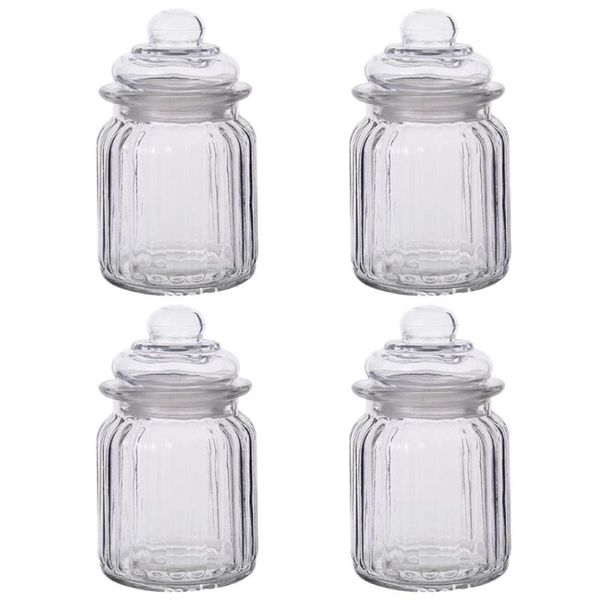4pcs tea containers pickle sealed glass storage jars with lid (650ml) bottles & 
4pcs tea containers pickle sealed glass storage jars with lid (650ml) bottles &