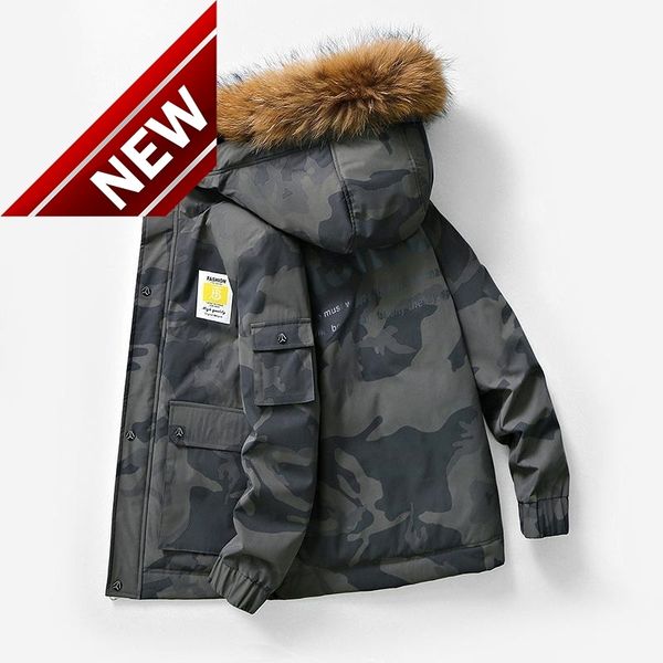 white 90% duck down padded men's winter warm jacket 2021 fur hooded windbreaker outwear camouflage thicken long coats, Black
white 90% duck down padded men's winter warm jacket 2021 fur hooded windbreaker outwear camouflage thicken long coats, Black