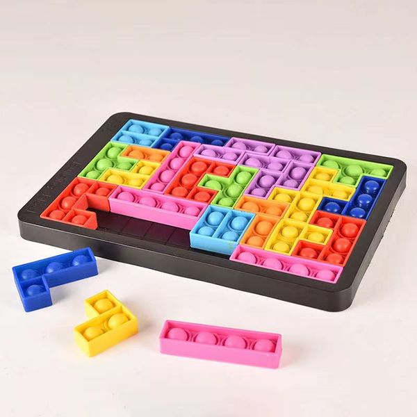 rainbow tetris block board game silicone press decompression toy pressure relief toy children sensory game toy
rainbow tetris block board game silicone press decompression toy pressure relief toy children sensory game toy