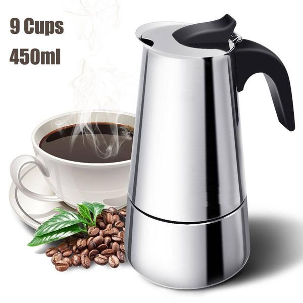 coffee pots 9 cups maker pot stainless steel mocha espresso latte stovefilter moka for kitchen
coffee pots 9 cups maker pot stainless steel mocha espresso latte stovefilter moka for kitchen